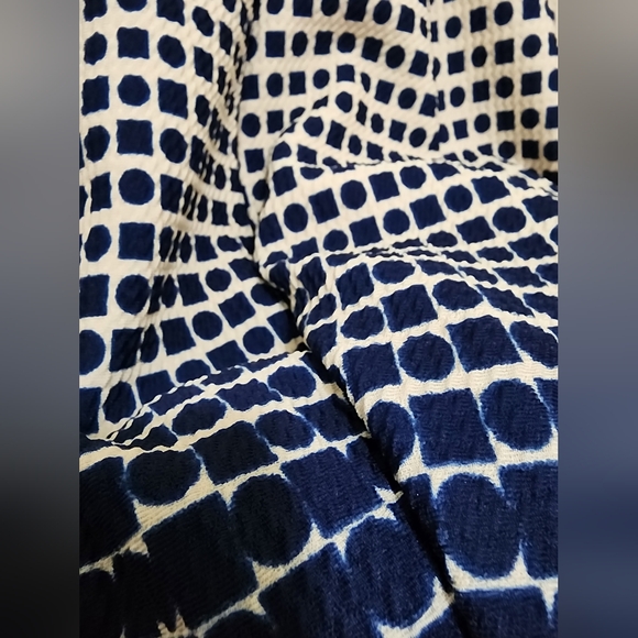 Tan/Navy dots Flare Dress PS - Picture 5 of 6